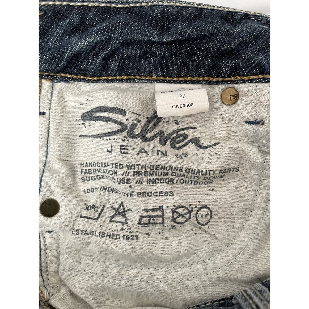 Silver Jeans Lexie Shorts Womens Sz 26 Mid Rise Light Distressed Stretch Cotton - Picture 6 of 10